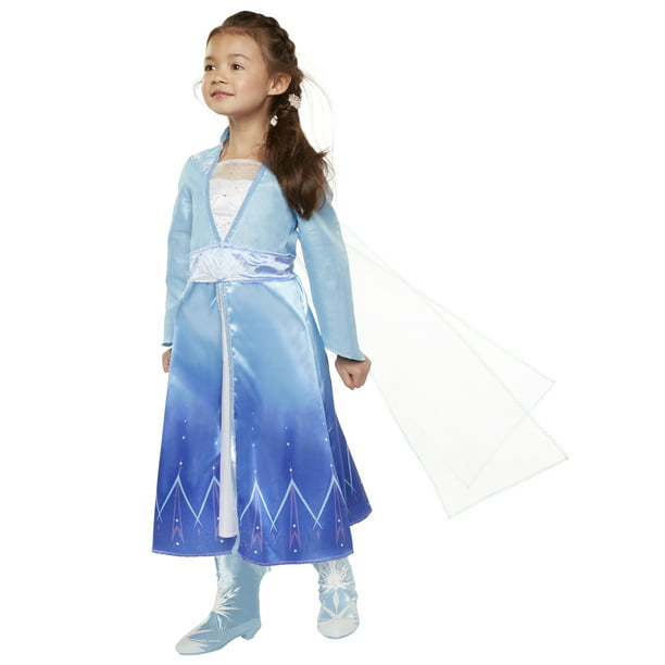 Childs Girls Disney Classic Blue Frozen Princess Elsa Snow Queen Costume